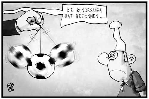 Fussball Hypnose Bundesliga von Kostas Koufogiorgos Sporthypnose - Cartoon, Meme
