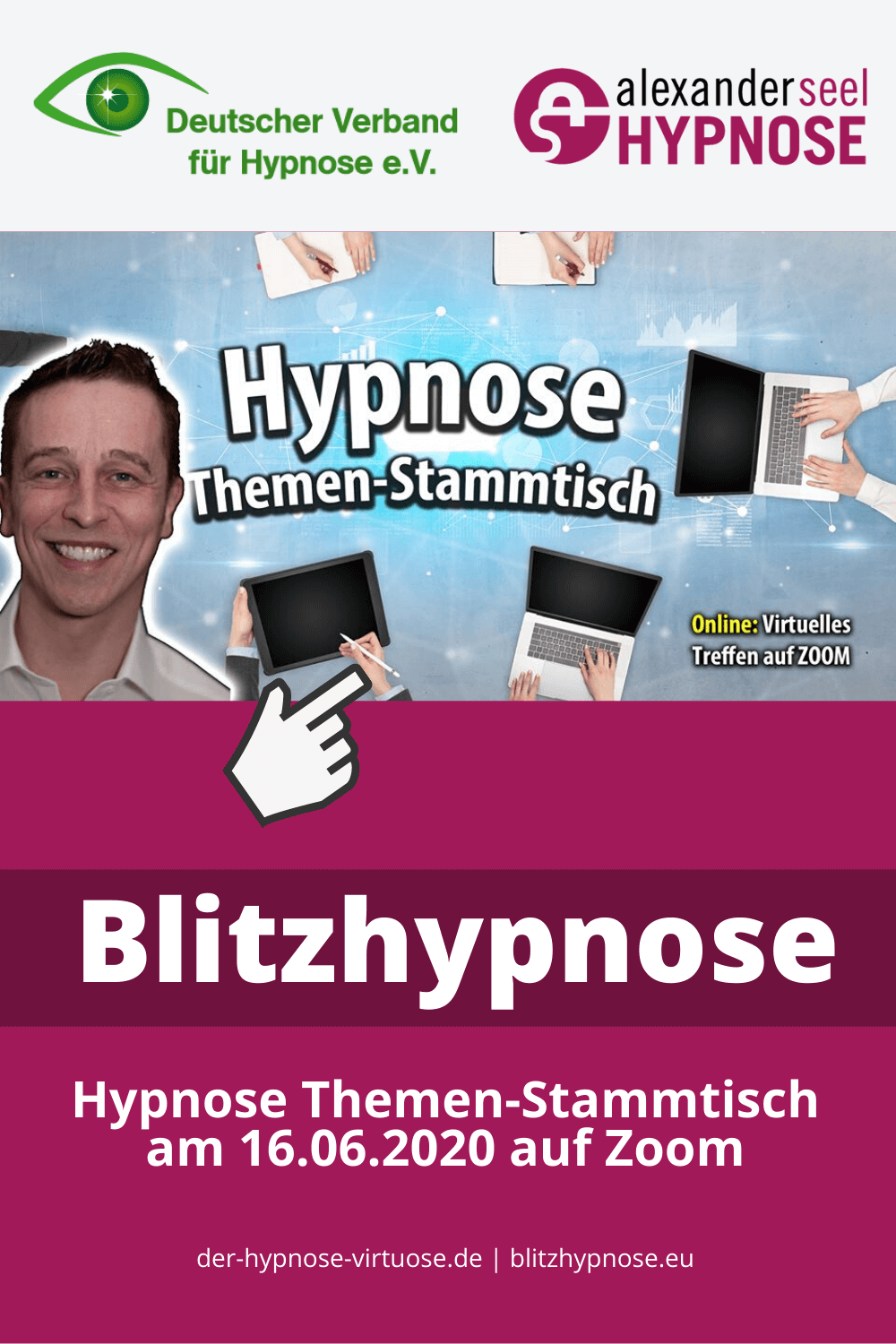 Blitzhypnose Hypnose Stammtisch mit Alexander Seel Pinterest Pin