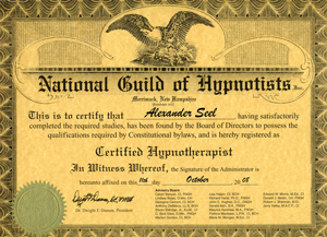 Hypnotiseur Alexander Seel ist Certified Hypnotherapist (NGH)